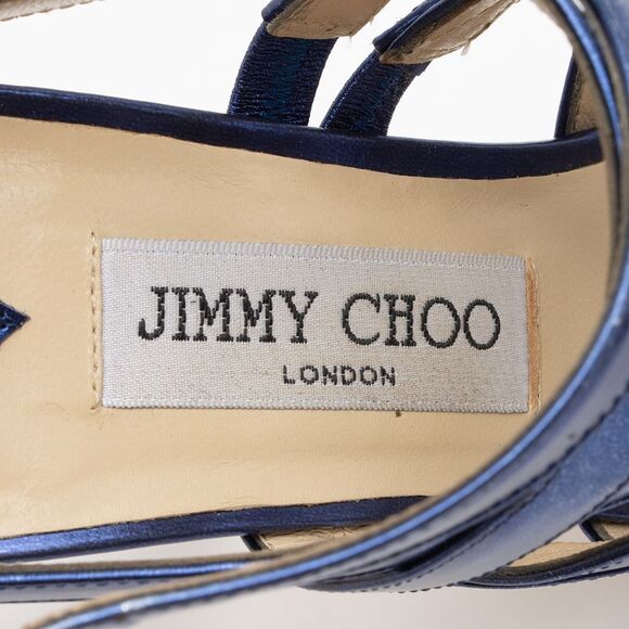 Jimmy Choo Metallic Leather Strappy Sandals - Size 7 / 37 - Picture 7 of 7